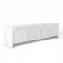 TV Unit 180cm White – Concave Entertainment Cabinet with Adjustable Shelves
