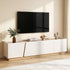 Artiss TV Unit 180cm White & Pine – 4 Cabinets, Soft‑Close, 70kg Top, Cable Holes