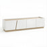 Artiss TV Unit 180cm White & Pine – 4 Cabinets, Soft‑Close, 70kg Top, Cable Holes