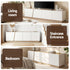 Artiss TV Unit 180cm White & Pine – 4 Cabinets, Soft‑Close, 70kg Top, Cable Holes