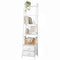 5‑Tier Ladder Shelf – 39×29.5×161cm, Steel Frame, Fabric Drawers, White