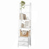 5‑Tier Ladder Shelf – 39×29.5×161cm, Steel Frame, Fabric Drawers, White