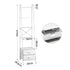 5‑Tier Ladder Shelf – 39×29.5×161cm, Steel Frame, Fabric Drawers, White