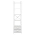 5‑Tier Ladder Shelf – 39×29.5×161cm, Steel Frame, Fabric Drawers, White