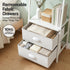 5‑Tier Ladder Shelf – 39×29.5×161cm, Steel Frame, Fabric Drawers, White