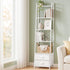5‑Tier Ladder Shelf – 39×29.5×161cm, Steel Frame, Fabric Drawers, White