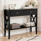 Console Table 2 Drawers 100CM Black