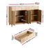 Artiss Buffet Sideboard Cabinet Kitchen Storage Cupboard Marble 2 Drawers Pine