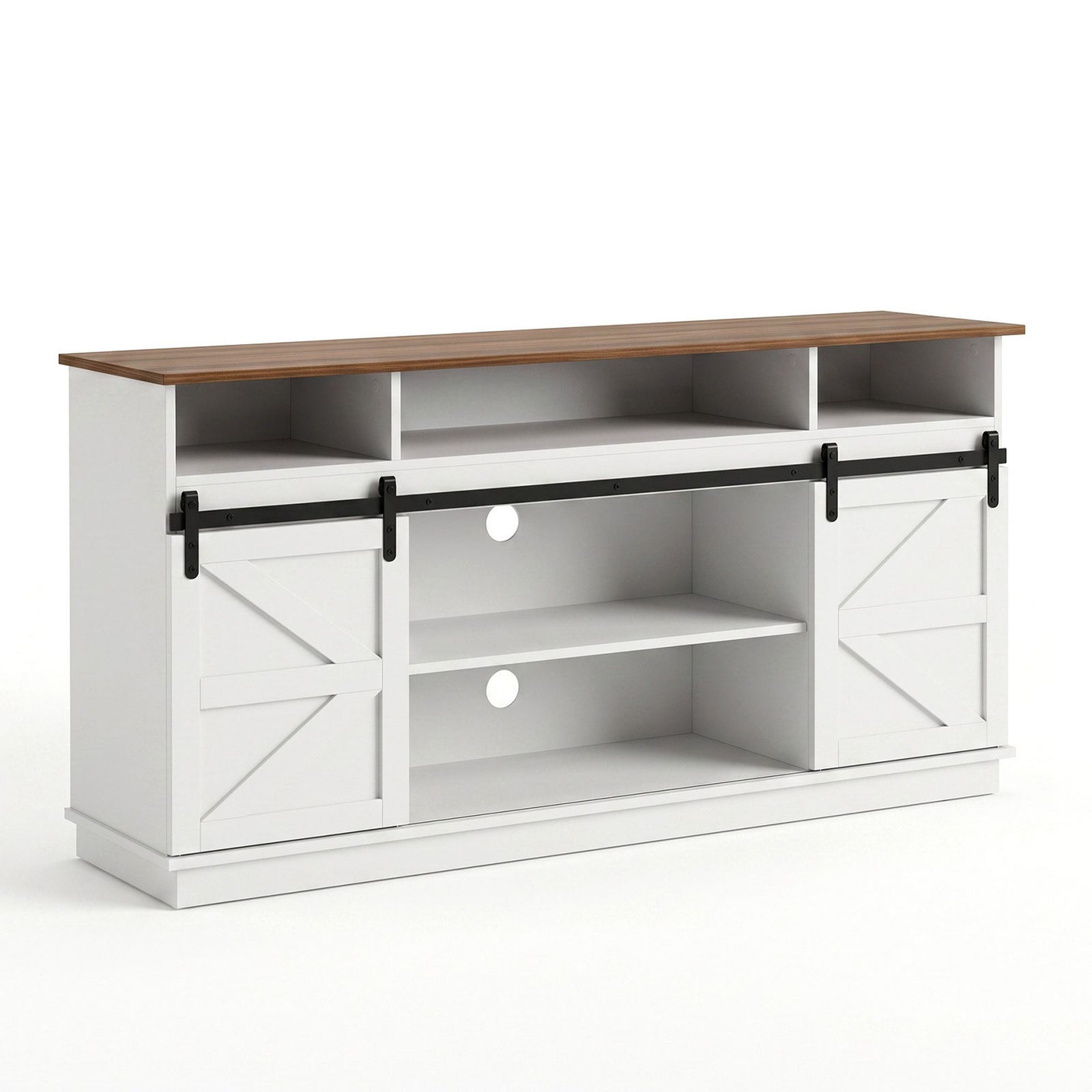 Artiss Buffet Sideboard Cabinet 150cm 3-Tier Kitchen Storage Sliding Doors White
