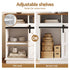 Artiss Buffet Sideboard Cabinet 150cm 3-Tier Kitchen Storage Sliding Doors White