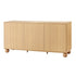 Artiss Buffet Sideboard Cabinet 2-Tier Fluted Kitchen Storage Ball Legs Pine