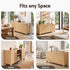 Artiss Buffet Sideboard Cabinet 2-Tier Fluted Kitchen Storage Ball Legs Pine