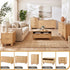 Artiss Buffet Sideboard Cabinet 2-Tier Fluted Kitchen Storage Ball Legs Pine