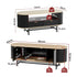 2‑Piece Lounge Set – 140cm TV Unit & Fluted Coffee Table, Black/Pine