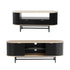 2‑Piece Lounge Set – 140cm TV Unit & Fluted Coffee Table, Black/Pine