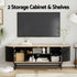 2‑Piece Lounge Set – 140cm TV Unit & Fluted Coffee Table, Black/Pine