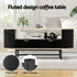 2‑Piece Lounge Set – 140cm TV Unit & Fluted Coffee Table, Black/Pine