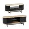 2‑Piece Lounge Set – 140cm TV Unit & Fluted Coffee Table, Black/Pine