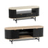2‑Piece Lounge Set – 140cm TV Unit & Fluted Coffee Table, Black/Pine