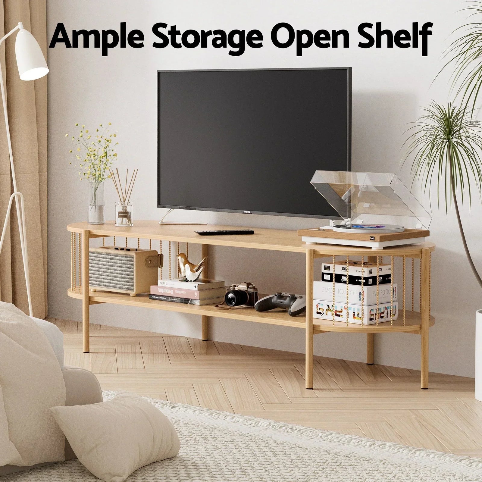 2‑Piece Lounge Set – 148cm TV Unit & Rustic Coffee Table, Pine