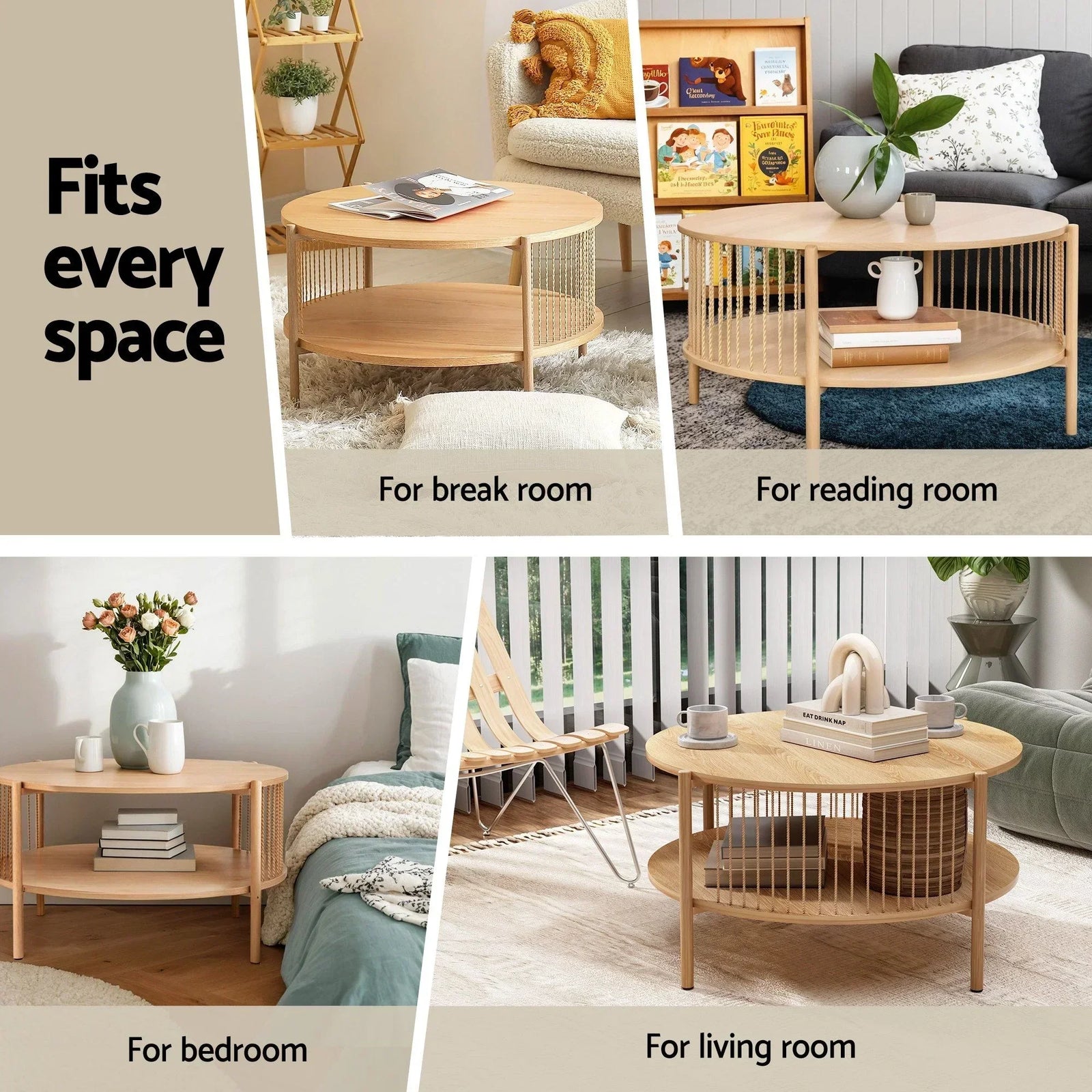 2‑Piece Lounge Set – 148cm TV Unit & Rustic Coffee Table, Pine