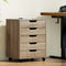 5 Drawer Filing Cabinet Mobile Rolling Storage Chest Beige Office Organizer