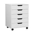 Artiss 5 Drawer Mobile Filing Cabinet Rolling Storage Cabinet White