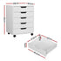 Artiss 5 Drawer Mobile Filing Cabinet Rolling Storage Cabinet White