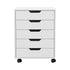 Artiss 5 Drawer Mobile Filing Cabinet Rolling Storage Cabinet White