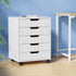 Artiss 5 Drawer Mobile Filing Cabinet Rolling Storage Cabinet White