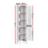 2X Bathroom Storage Cabinet 160cm Tall Slim Floor Cupboard Toilet Glass Door White