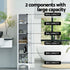 2X Bathroom Storage Cabinet 160cm Tall Slim Floor Cupboard Toilet Glass Door White