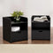 Artiss 2 Pack Bedside Tables 1 Drawer with Shelf Black Bedroom Cabinet