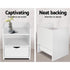 Artiss 2X Bedside Table 1 Drawer with Shelf - FARA White