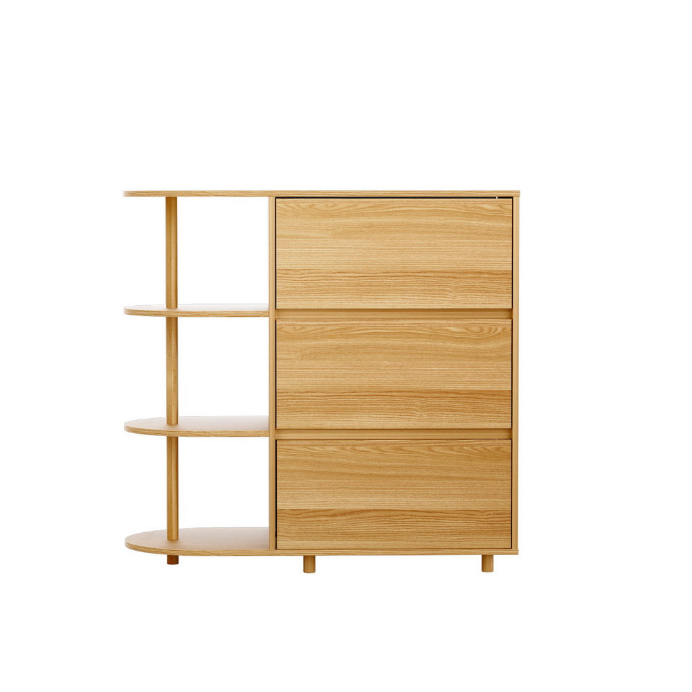 Artiss Chest of 3 Drawers Storage Cabinet 3 Shelves Pine