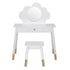 Kids Dressing Table & Stool – Cloud Motif, Mirror, Storage Drawer, White