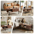 Artiss Coffee Table with Fluted Panels, Storage Cabinets & Metal Legs – Walnut