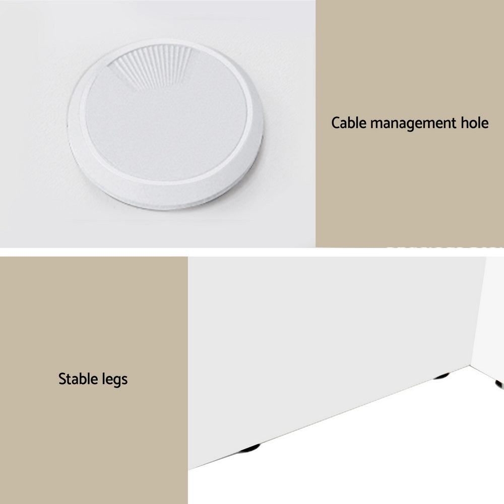 Corner Computer Desk Shelves CPU Stand L-shape Home Office Workstation Desks