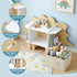 Dinosaur Kids Bookshelf 2-Tier Children's Bookcase Wooden with with Fabric Drawer, Toddler Bookshelf Toy Storage Organizer for Preschool, Kids Room, Playroom, Nursery