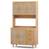 Artiss Buffet Sideboard Hutch Storage Cabinet Kitchen Cupboard Hooks Rattan Pine