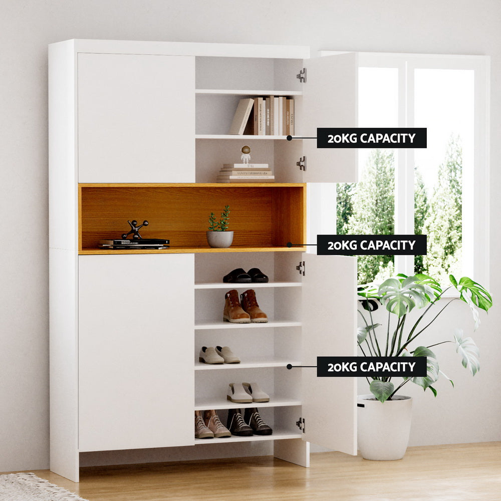 Artiss Shoe Rack Storage Cabinet 9 Tiers White