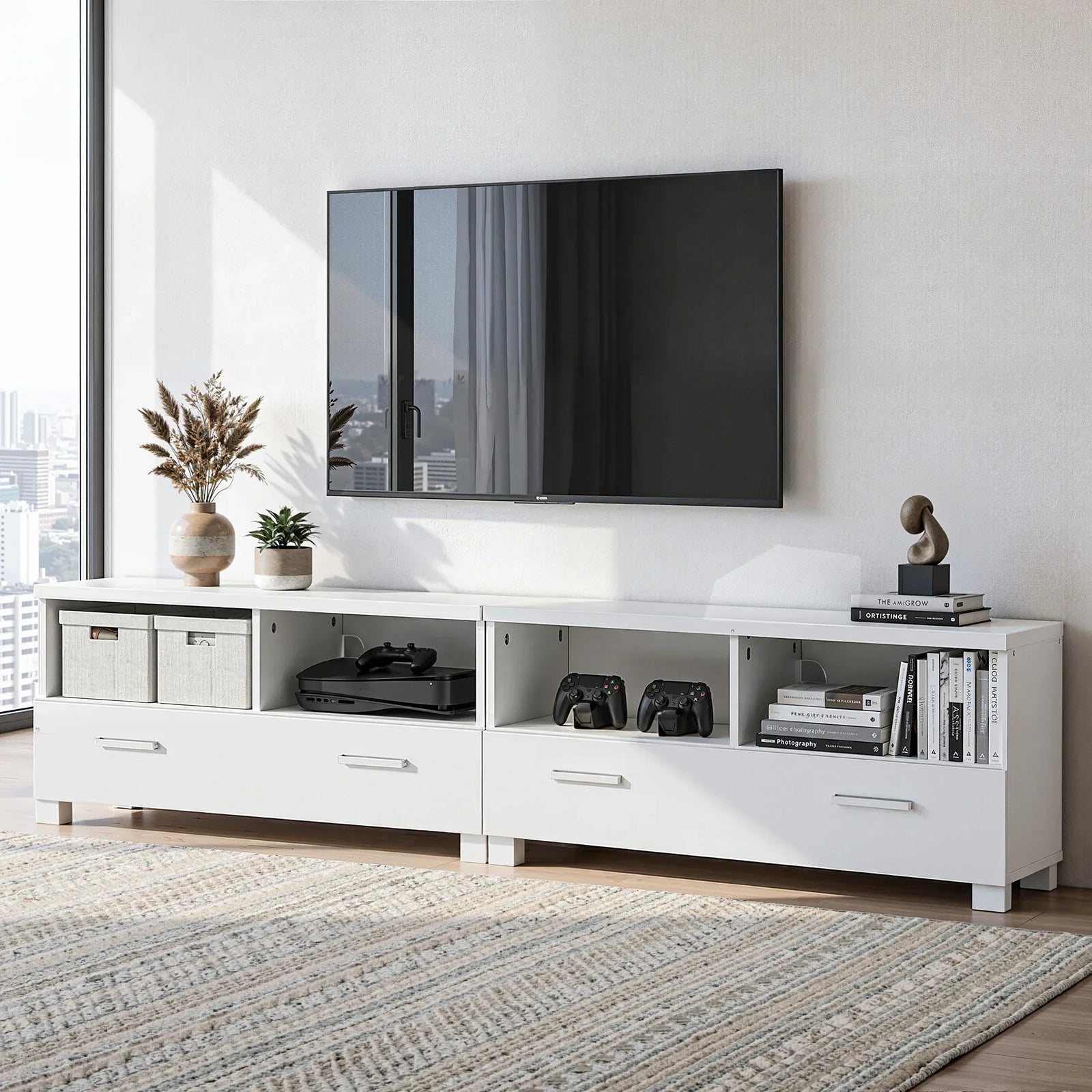 Artiss 3-in-1 Entertainment Unit TV Stand Storage Cabinet 180cm White