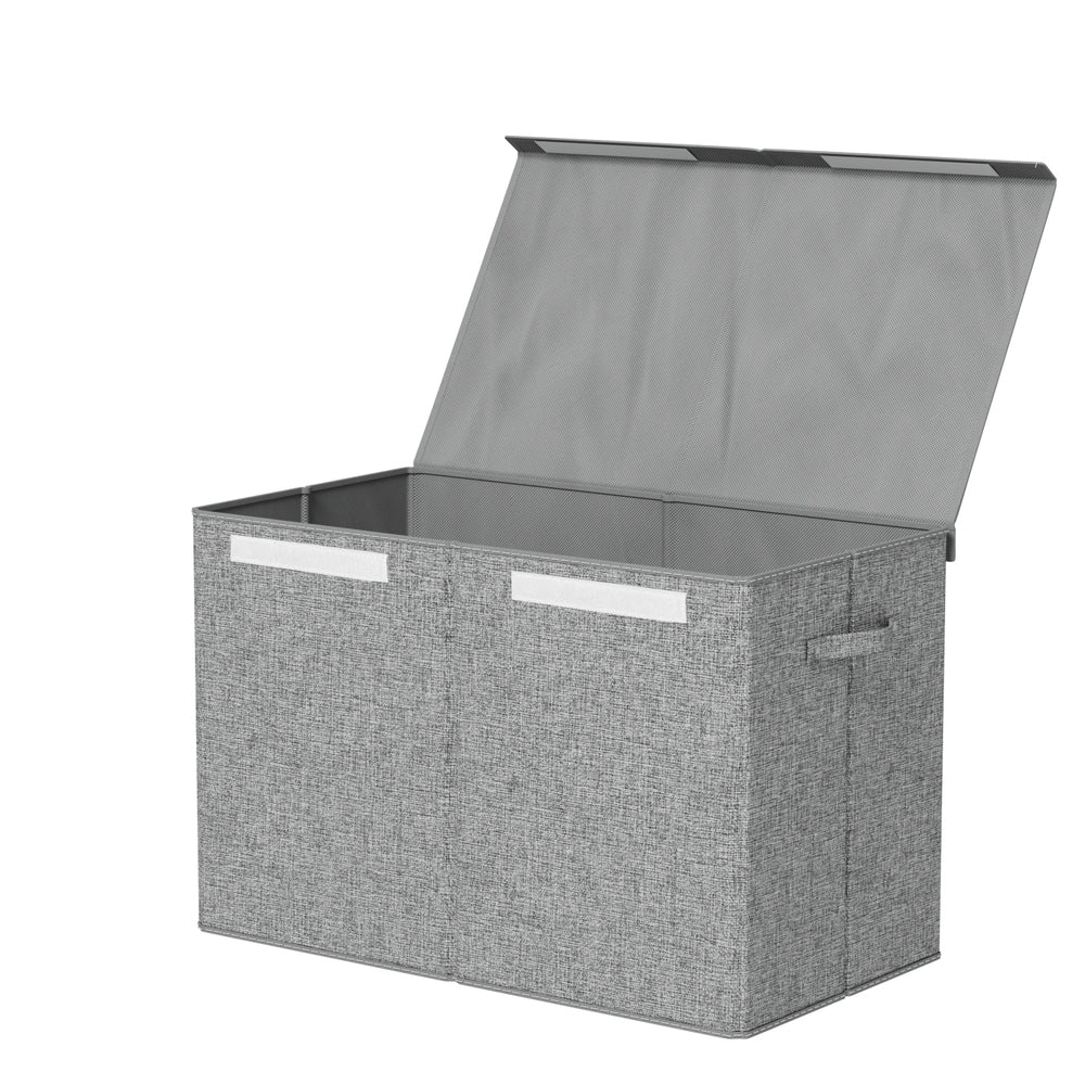 Keezi Large Toy Box Chest Storage with Flip-Top Lid Foldable Organizer Bins Grey