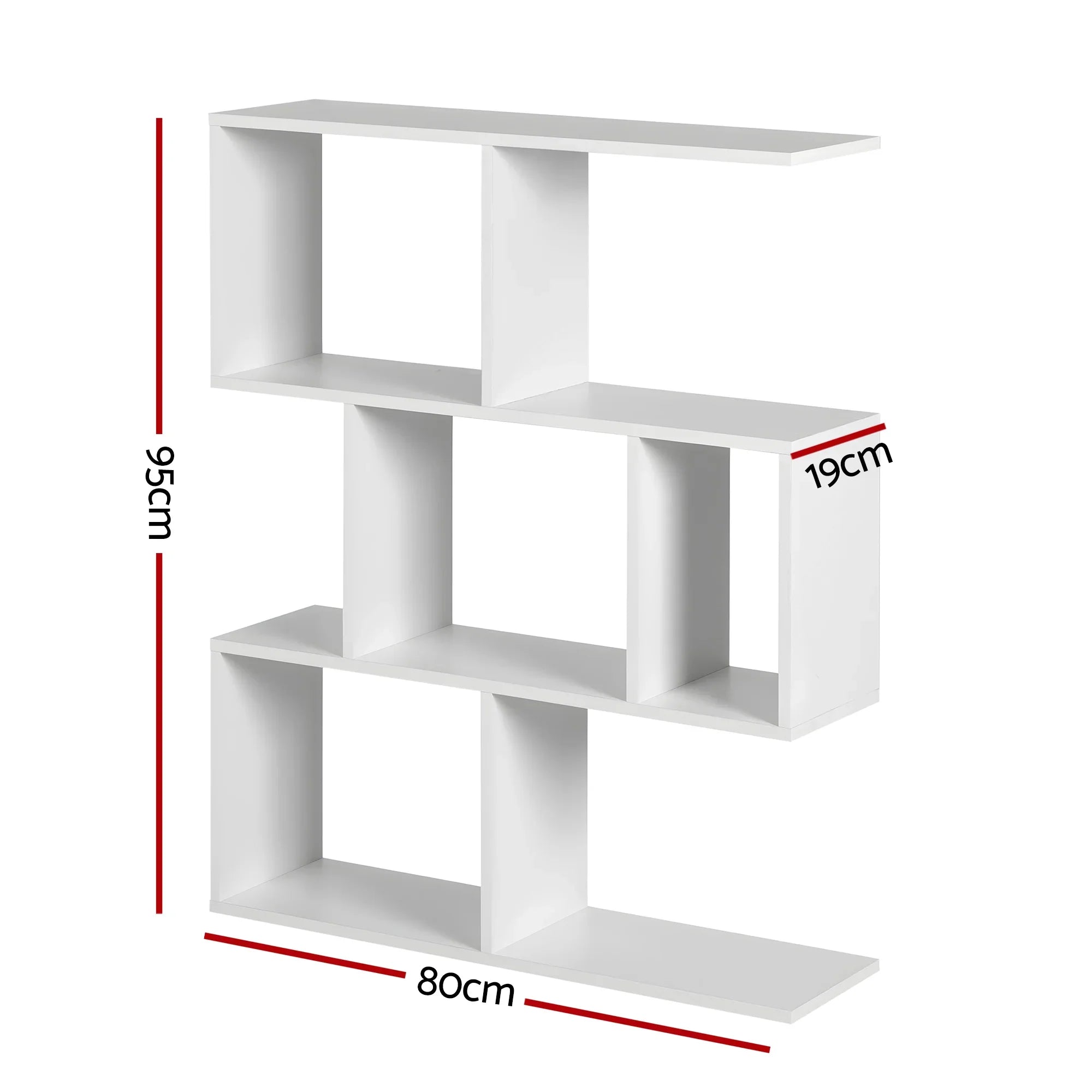 Floating Wall Shelf Bookshelf 3-Tier Display Storage Organiser White