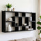 Black Floating Wall Shelf Display Cabinet 8 Compartments Bookshelf Organizer