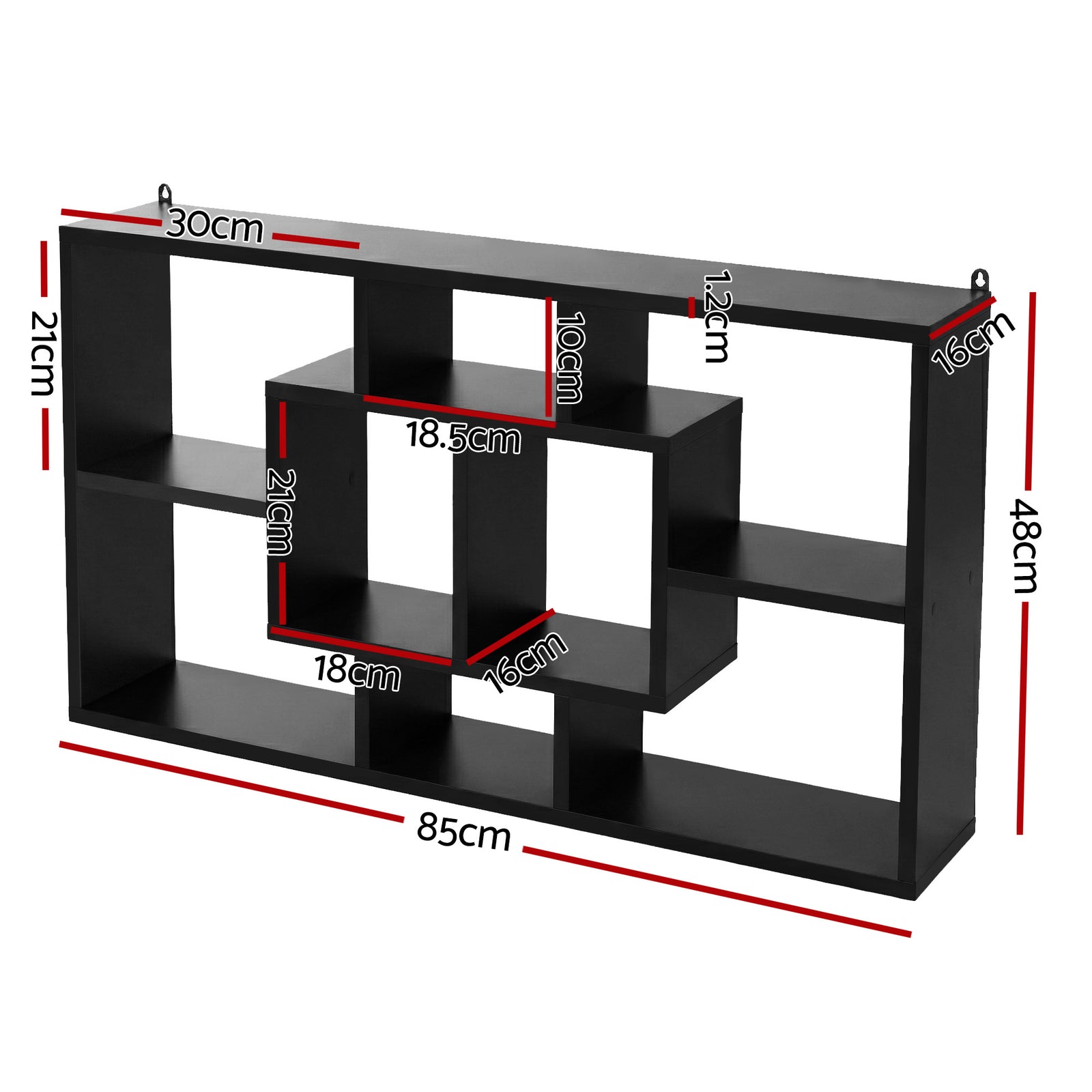 Floating Wall Shelves Bookshelf Black