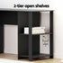 Artiss Office Desk and Chair Set L Shaped Computer Desk 136cm with 2 Tier Storage Shelves, Ergonomic Mesh Office Chair with Adjustable Headrest, Flip-Up Armrests & Lumbar Support