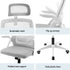 Artiss Home Office Desk and Chair Set, 136cm L Shaped Computer Desk with Shelves & Cable Management, Ergonomic Mesh Office Chair with Adjustable Headrest, Flip-Up Armrests