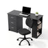Artiss Office Desk & Chair Set 120cm Computer Desk with 3 Drawers & Open Shelves, Ergonomic Armless Office Chair with Wheels, Height Adjustable for Home Office Study