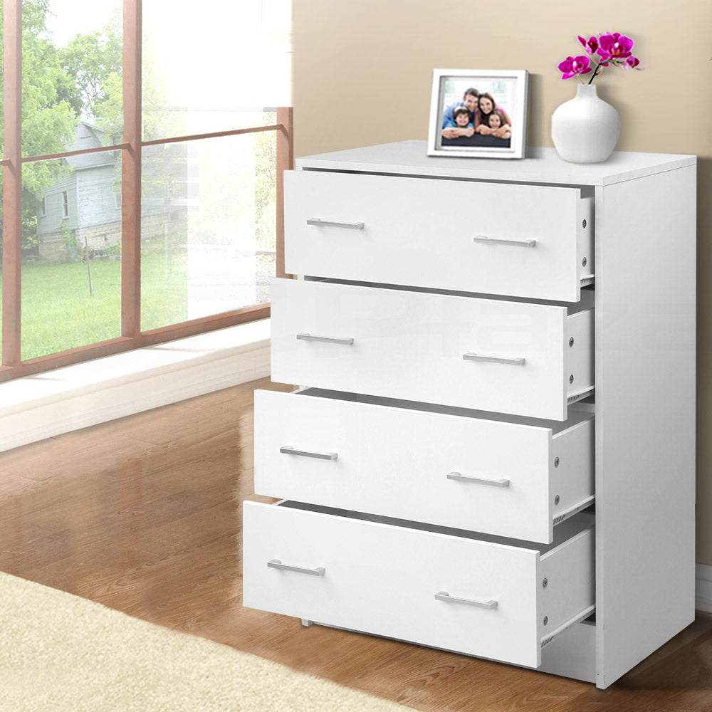 Artiss 4 Chest of Drawers - ANDES White